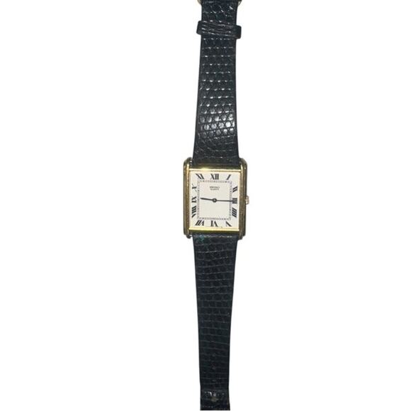 CCLASSIC SEIKO ROMAN NUMBER BLACK LEATHER STRAP LADIES WATCH * WORKING main image 8